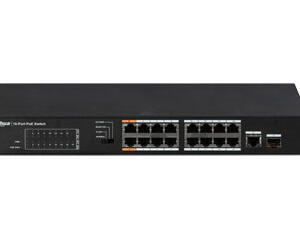 PoE šakotuvas 100Mbps 16portu+1G uplink + 1SFP, PoE iki 250, Hi-PoE