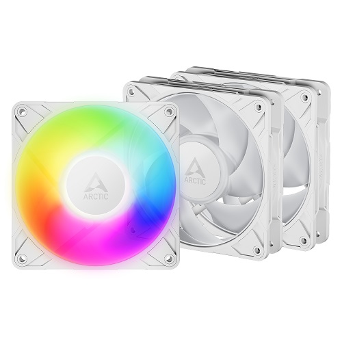 ARCTIC P12 PRO PWM PST A-RGB korpuso ventiliatoriai, 4-pin, 120mm, balti, 3vnt.