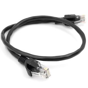 Kabelis Cat5E UTP, 0.5m, juodas