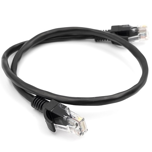 Kabelis Cat5E UTP, 0.5m, juodas