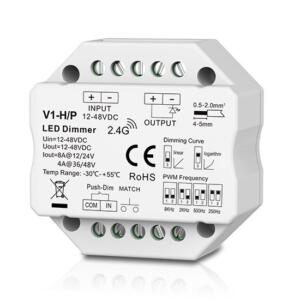 V1-H/P nuolatinės įtampos valdiklis, 12-48V, 1x 8A, Push-Dimm