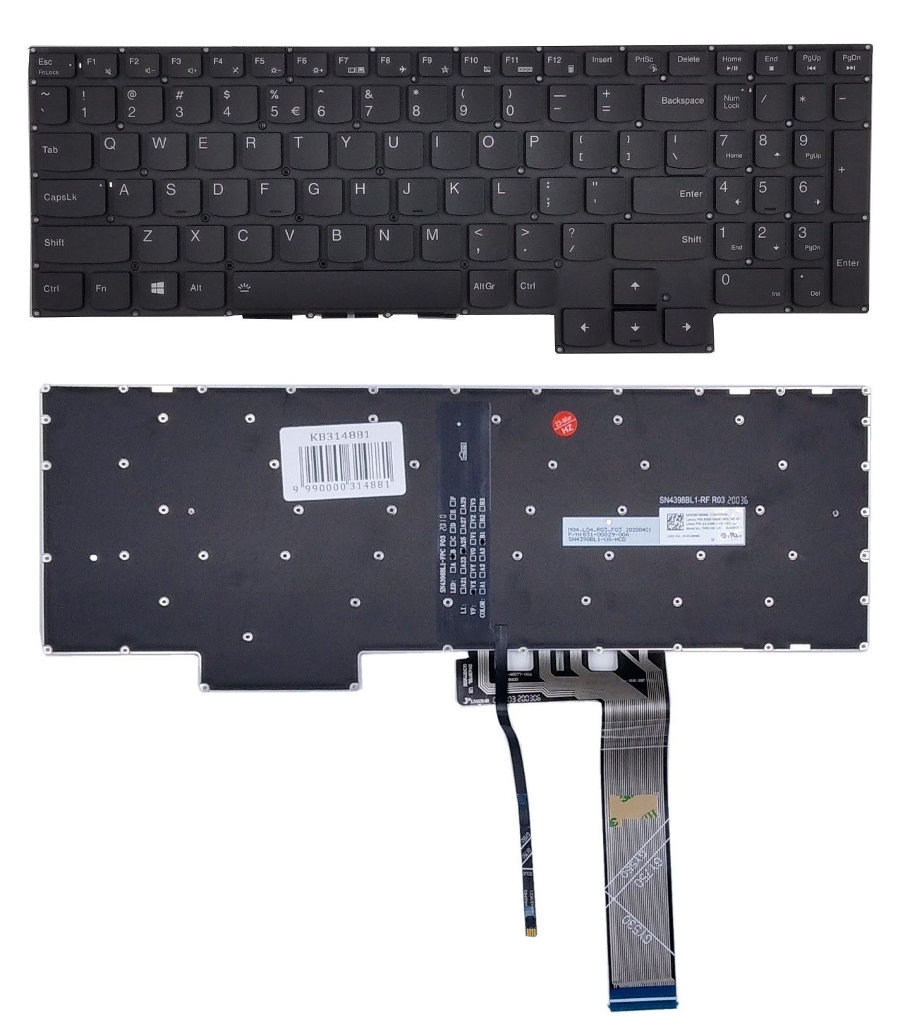 Klaviatūra LENOVO Legion 5, su pašvietimu, US