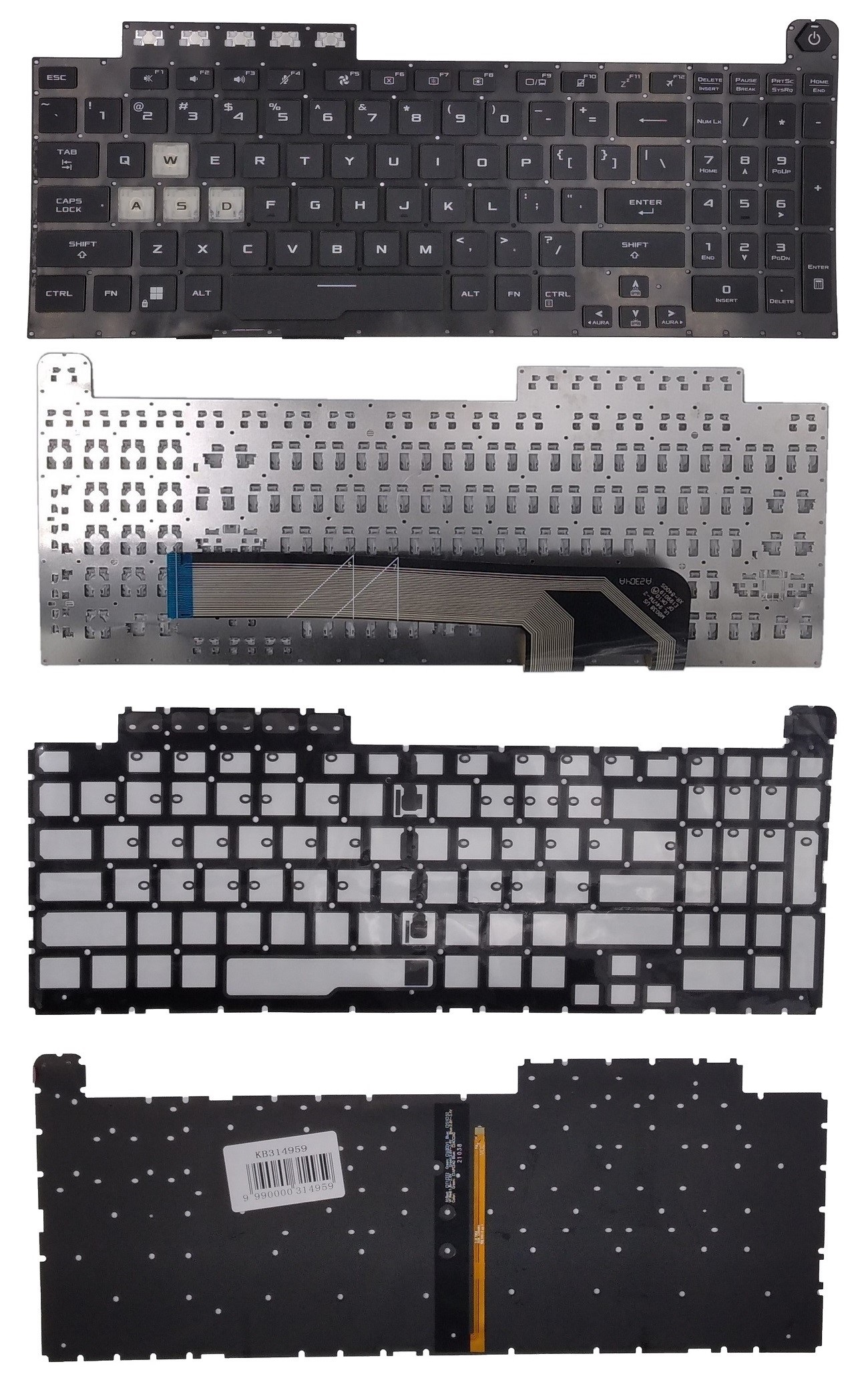 Klaviatūra ASUS FA506, FA706, US, su RGB pašvietimu