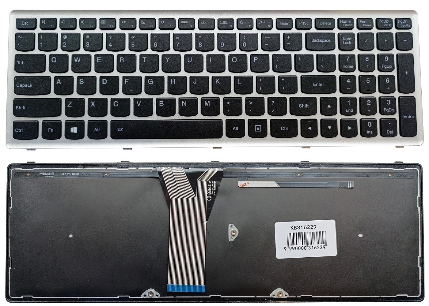 Klaviatūra LENOVO Z510, su pašvietimu, US