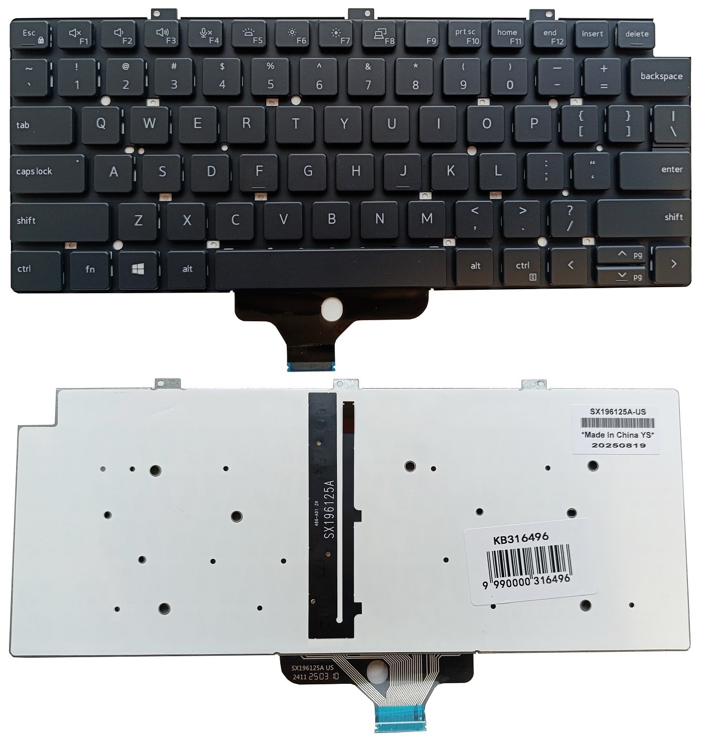 Klaviatūra DELL Latitude 5320, 5330, 5340, 7320, 7330, su pašvietimu, US