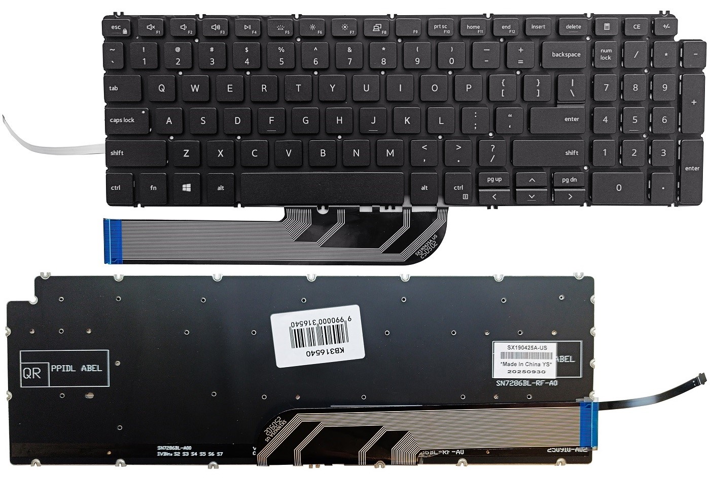 Klaviatūra DELL Vostro 3501, 3505, Inspiron 5598, 5584, 5502, su pašvietimu, US