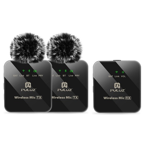 Bevielis skaitmeninis dvigubas mikrofonas, prisegamas, OTG USB Type-C, Lightning