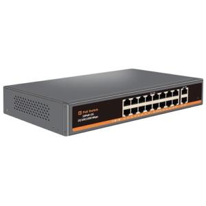 PoE šakotuvas 100Mbps 16portų +2G uplink