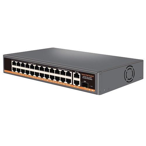 PoE šakotuvas 100Mbps 18portų +1000Mbps 6 portų + 2G uplink + 1G SFP