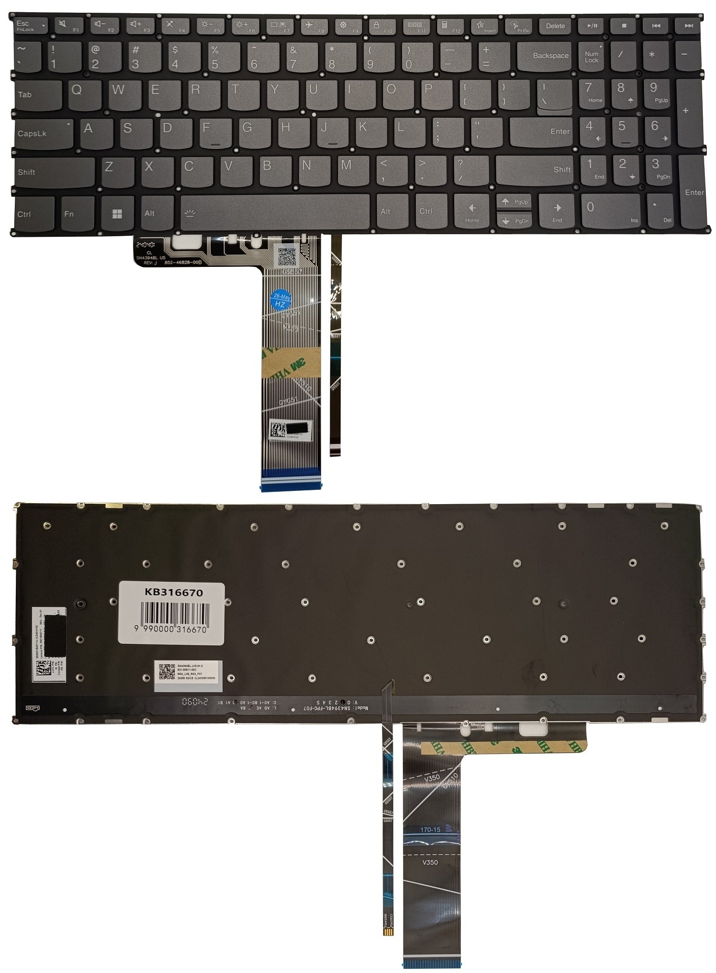 Klaviatūra LENOVO IdeaPad Slim 3 15IAH8, su pašvietimu, US